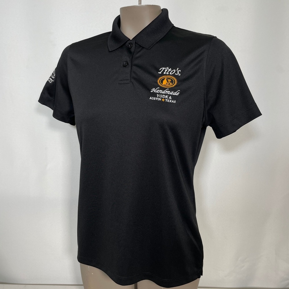 Breeders Cup x Titos Handmade Vodka Vansport Black Polo Shirt Women's SMALL